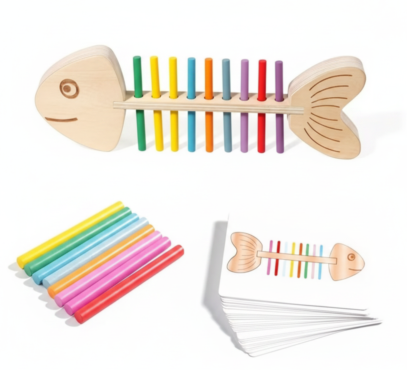 Fish Bone Colour Sorting Puzzle (Executive Functioning + Working Memory Tool)