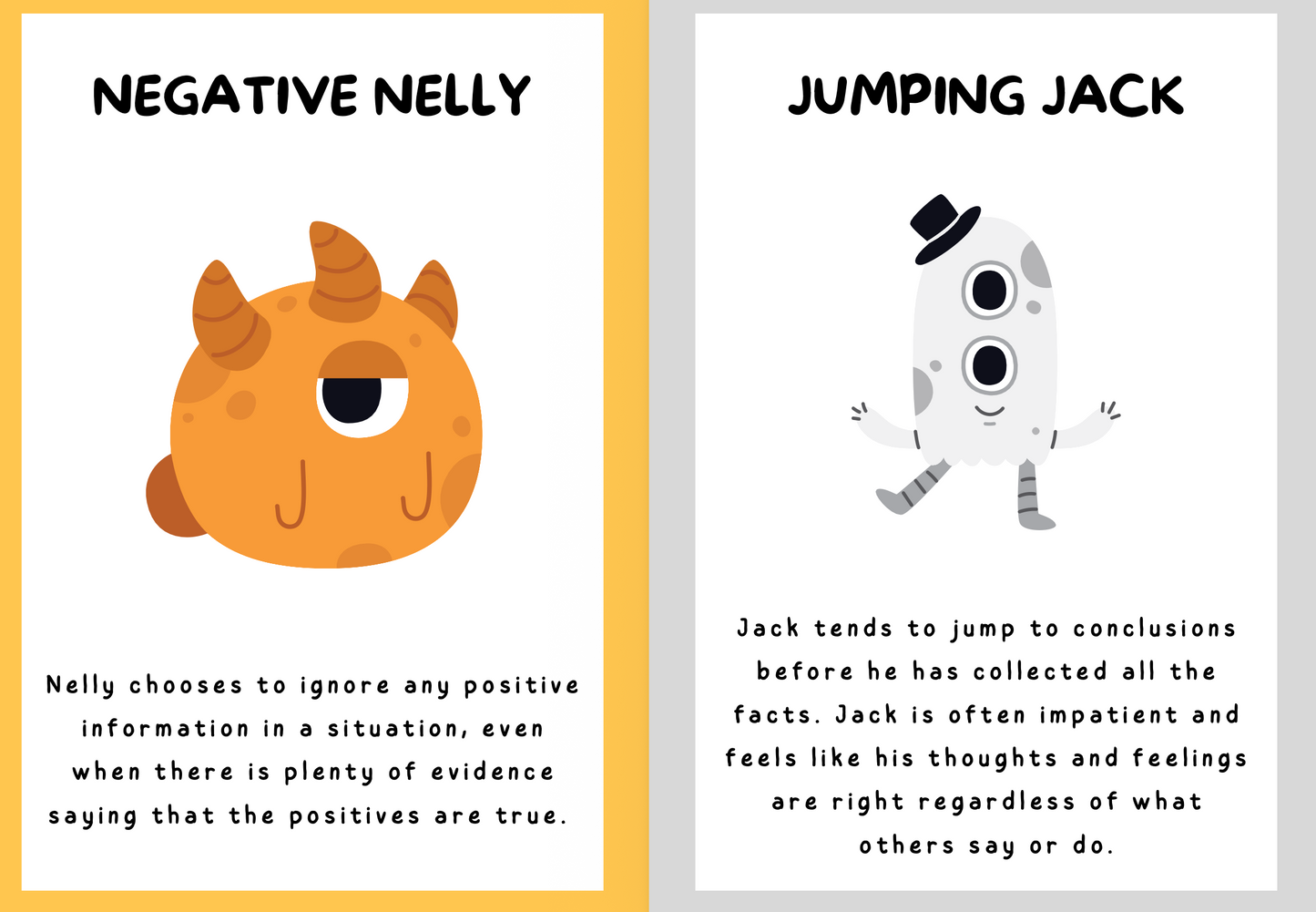 Cognitive Distortion &amp; Disputation Cards (Kids) — Digital Download (A4 Singles)